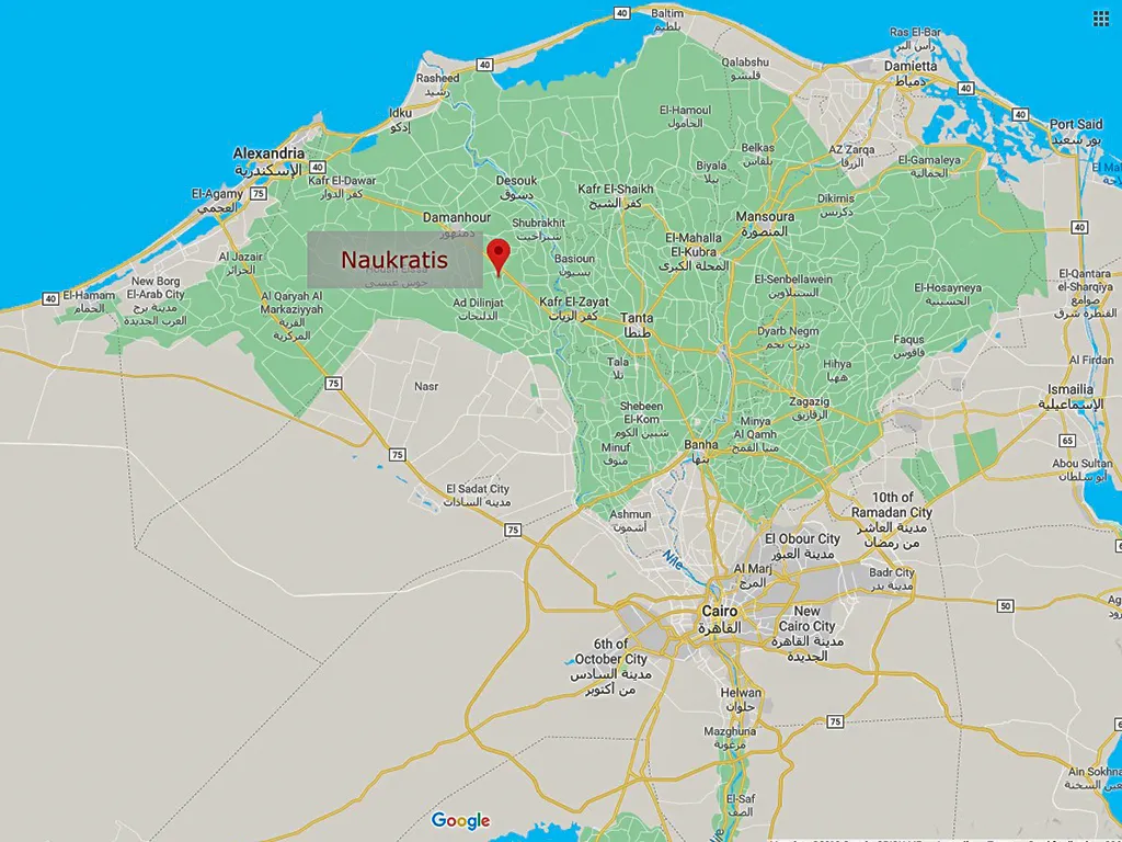 The Greek Emporium of Naukratis c 664 BC - c 700 AD - Map showing location of Naukratis
